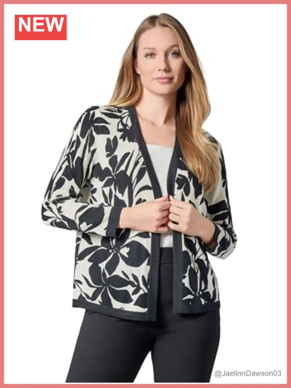Kasper Women's Open Front Cardigan with Floral Print